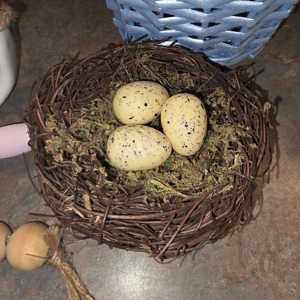 Lot of Mixed Easter Spring Decorations Tiered Tray Decor Basket Eggs